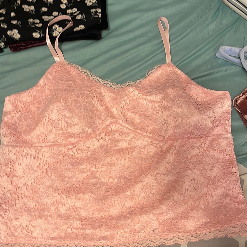 Pink Lace crop top
